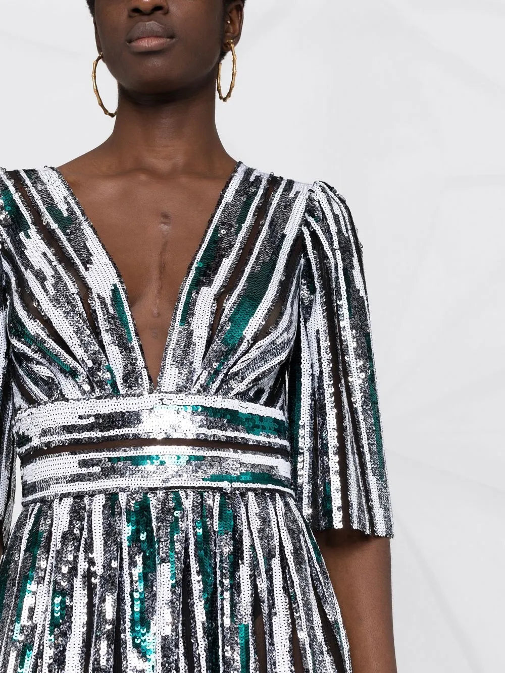 Vpm Atelier Sheer Panelling Sequin Dress