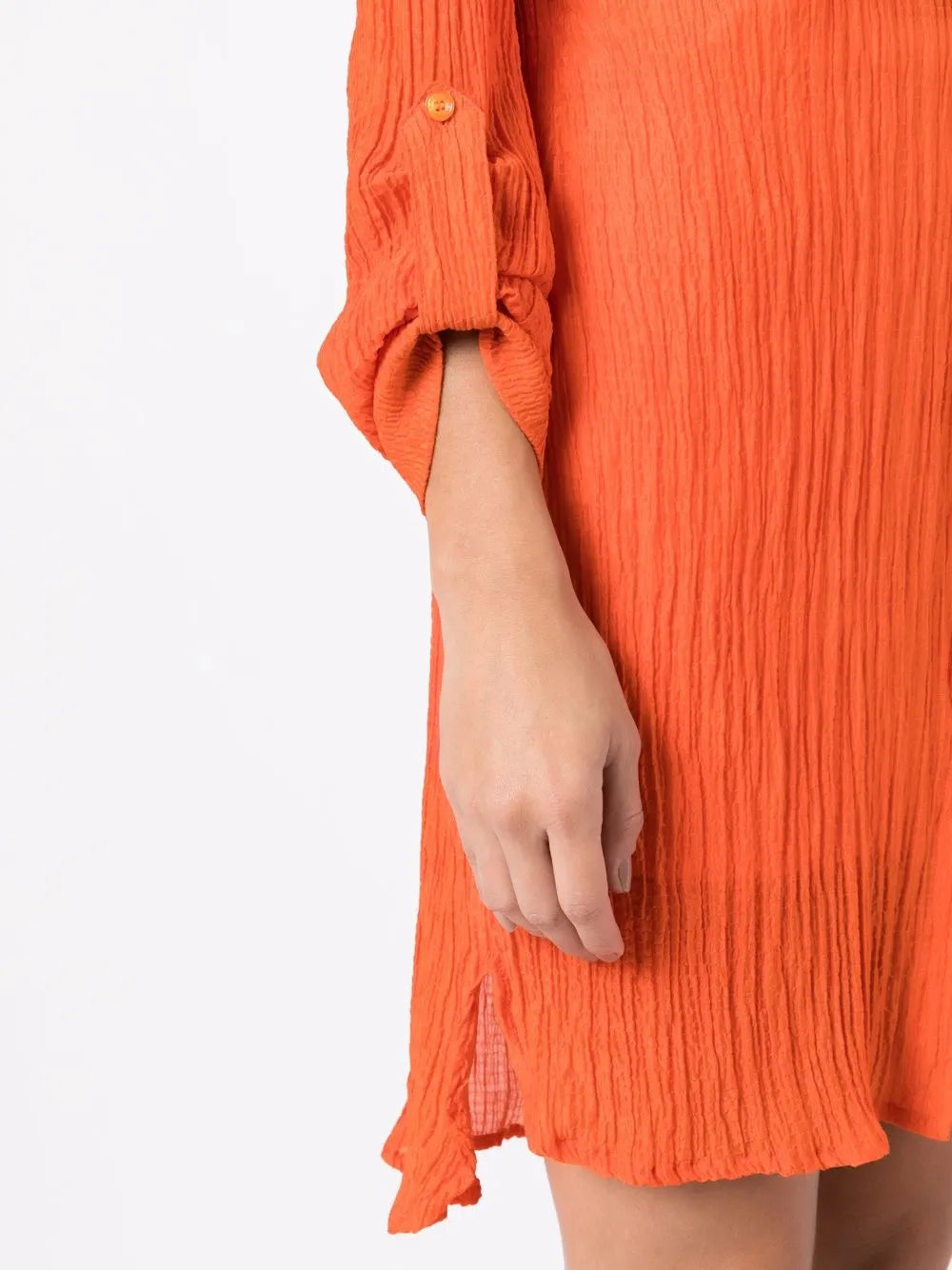 Amir Slama Crinkle Finish Shirt Dress