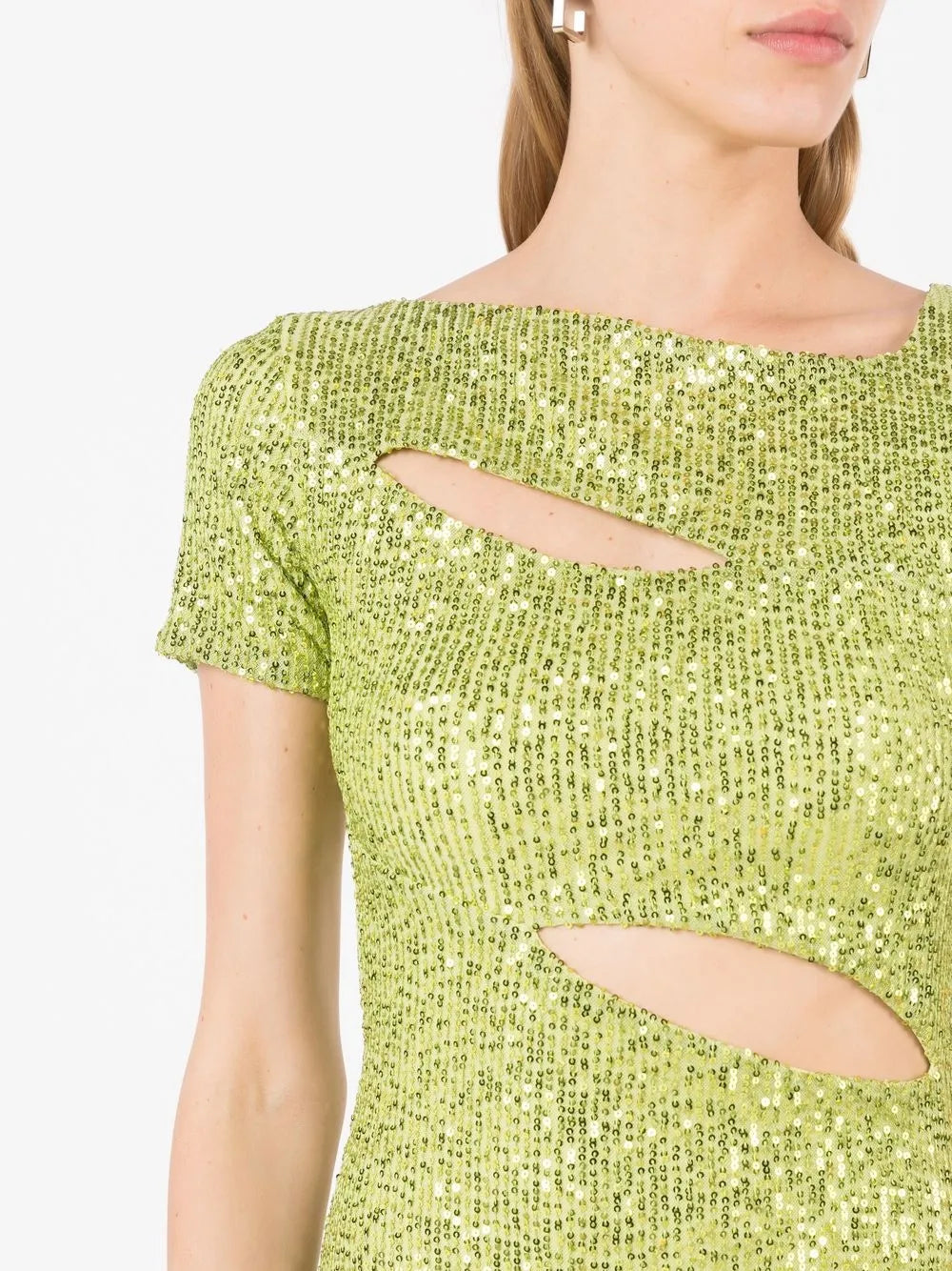 Gloria Coelho Sequin Embellished Cut Out Dress