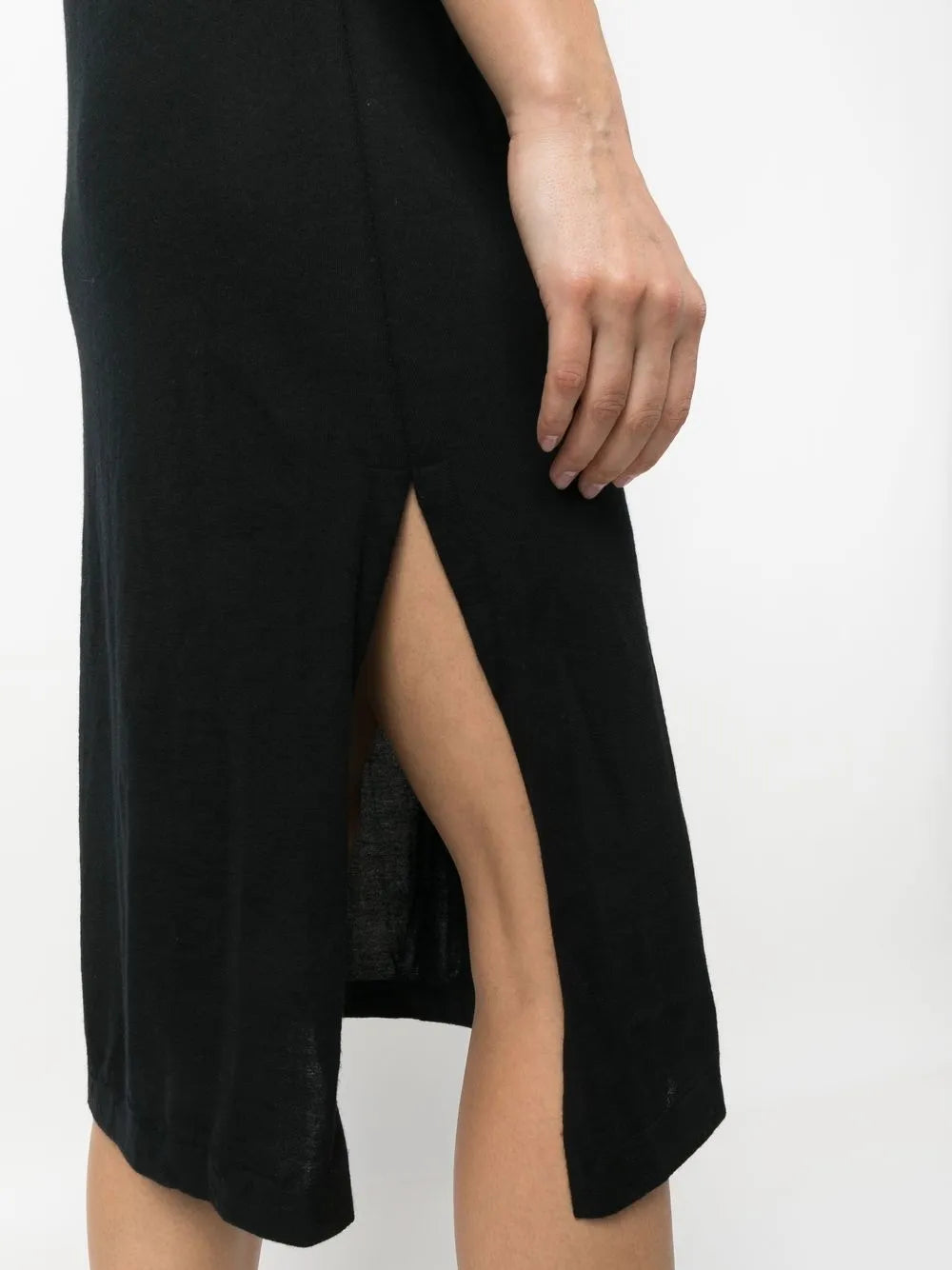 Barrie Side Slit Cashmere Midi Dress