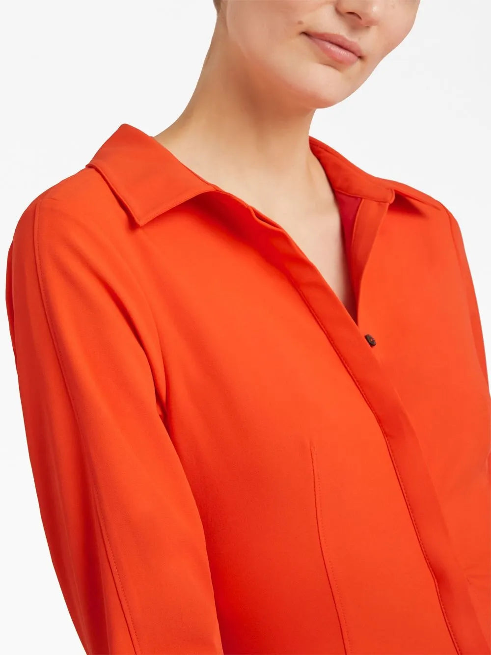 Cinq A Sept Button Up Long Sleeve Tiered Dress