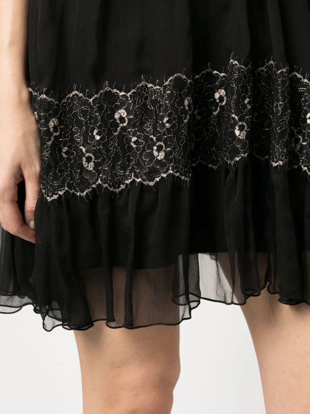 Nissa Strap Detail Silk Mini Dress