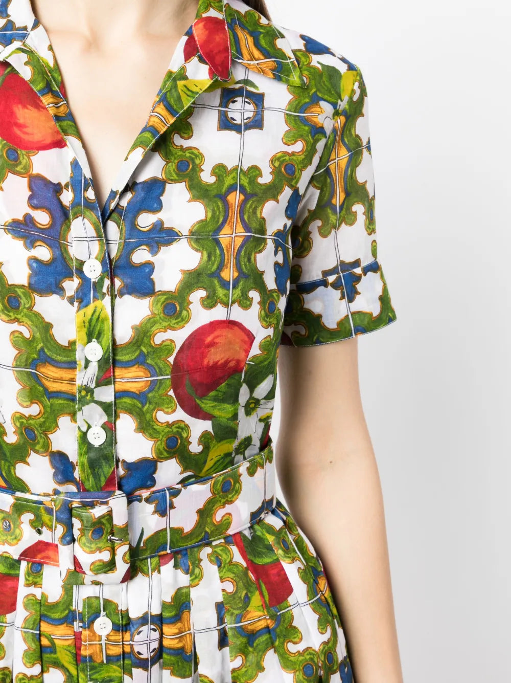 Samantha Sung Audrey Sicilian Ceramic Print Dress