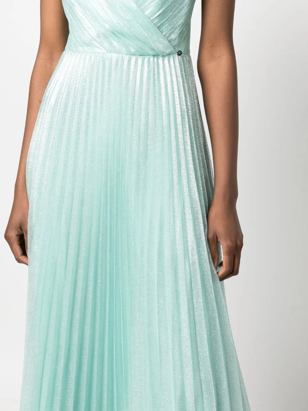 Nissa Metallic Sheen Plisse Dress