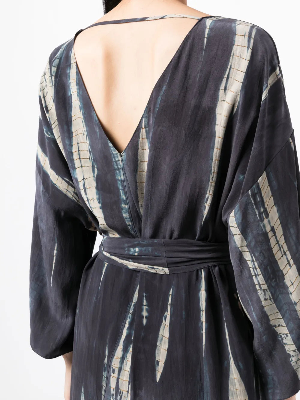 Voz Abstract Pattern Print V Neck Dress
