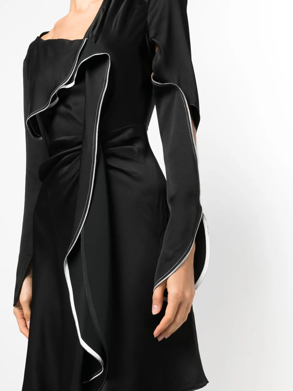 Victoria Beckham Asymmetric Draped Midi Dress