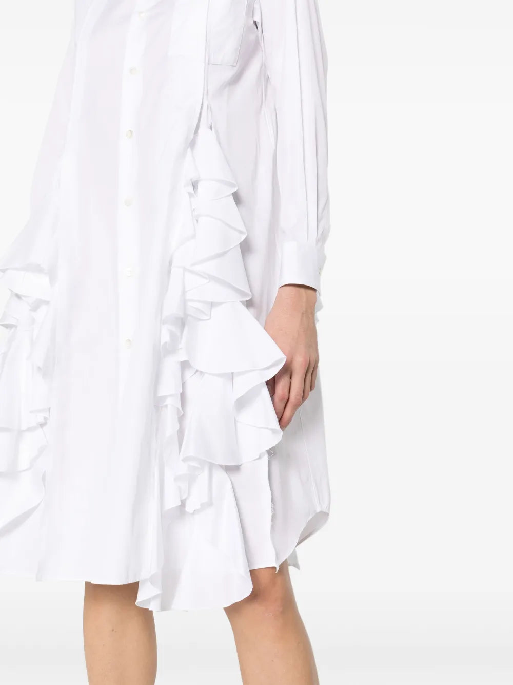 Comme Des Garcons Comme Des Garcons Ruffled Bib Collar Midi Dress