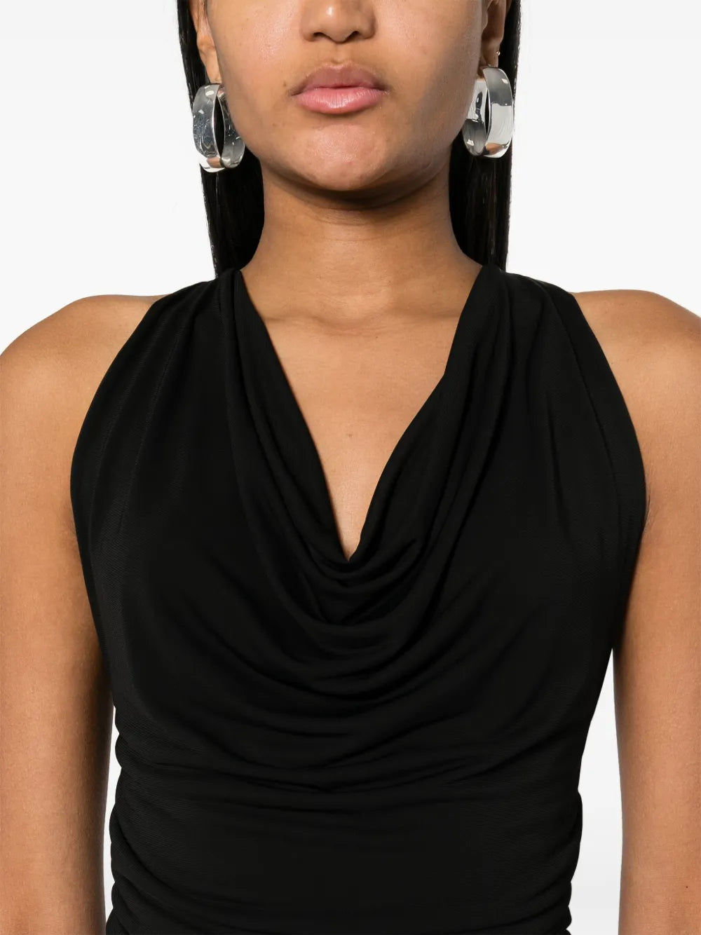 Fabiana Filippi Draped Collar Sleeveless Dress