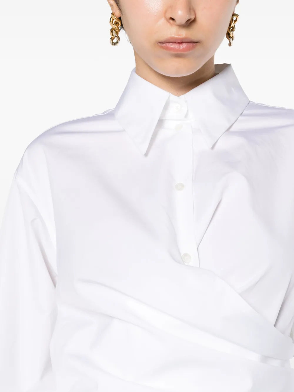 Fabiana Filippi Crossover Detail Poplin Shirtdress