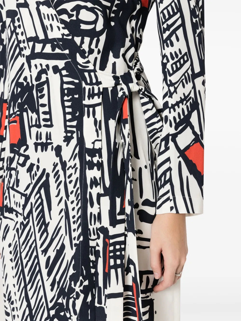 Gloria Coelho Abstract Print Wrap Dress
