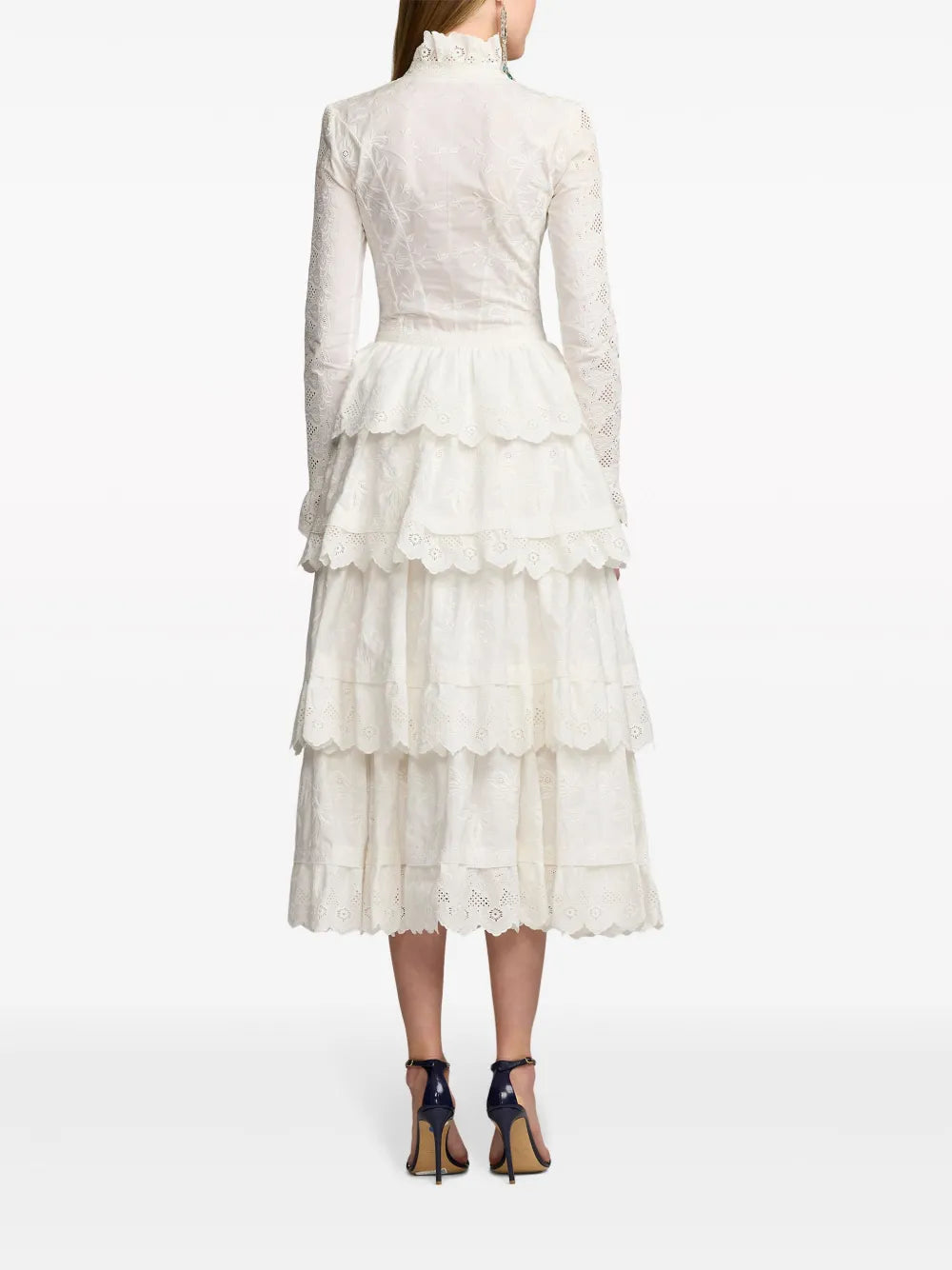 Ralph Lauren Collection Stella Embroidered Poplin Midi Dress