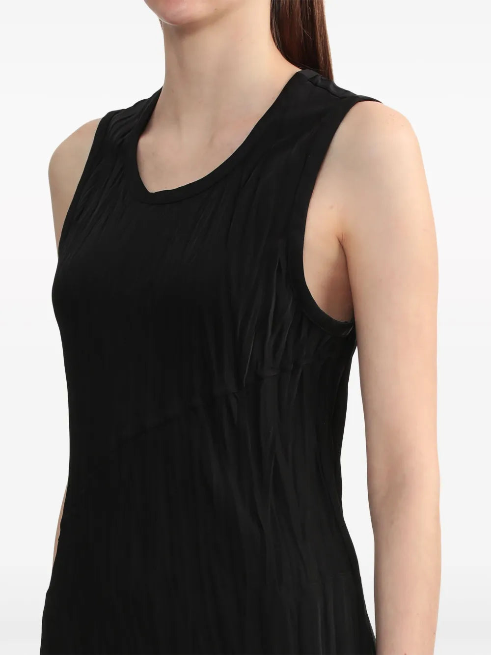 Helmut Lang Crinkled Finish Satin Minidress