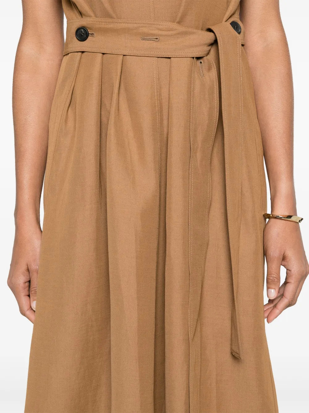 Fabiana Filippi Belted V Neck Midi Dress