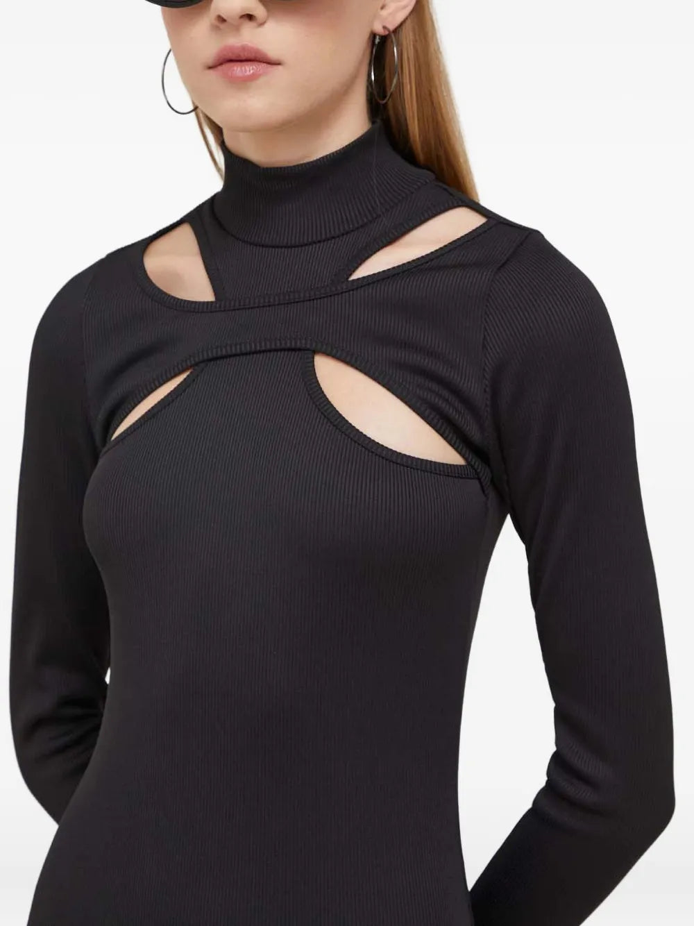 Hugo Cut Out Turtleneck Midi Dress