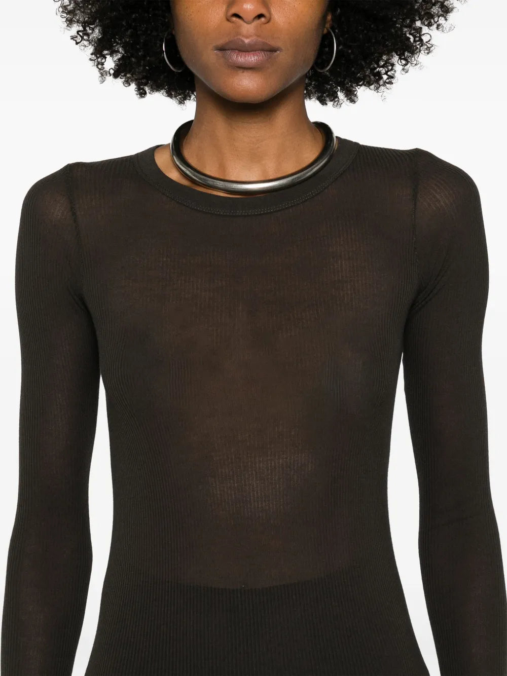 Rick Owens Ribbed Knit Midi Dress