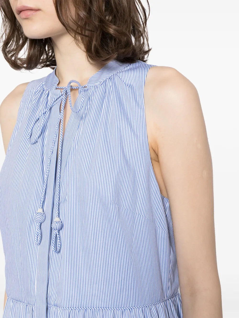 Sachin Babi Positano Pinstripe Pattern Midi Dress