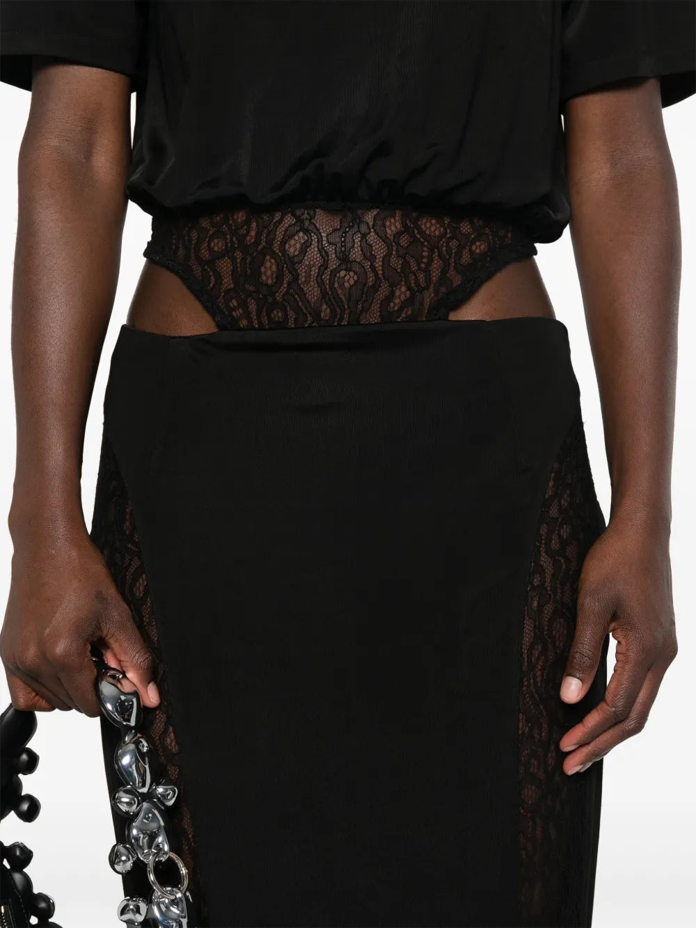 Almaz Coupe Lace Panelling Gown