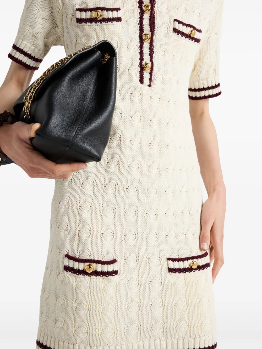 Prada Round Neck Knitted Cotton Mini Dress