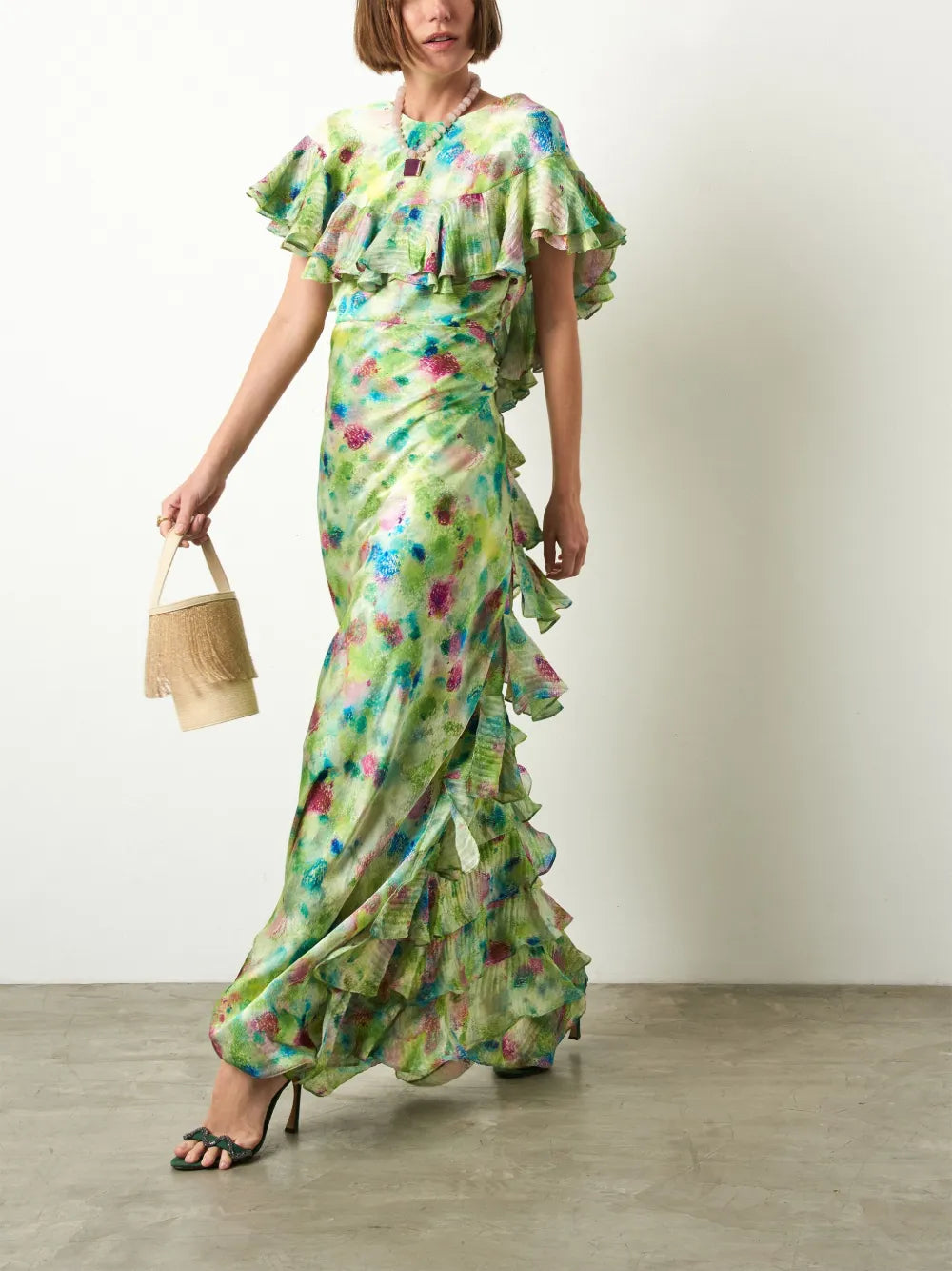 Isolda Peacock Maxi Dress