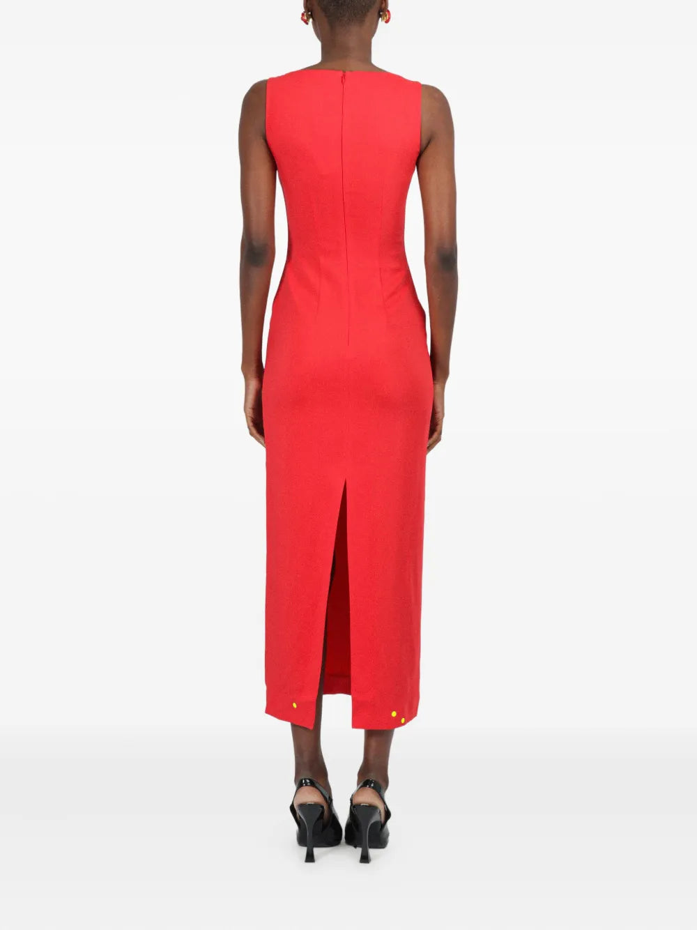Rowen Rose Gathered Detail Sleeveless Midi Dress