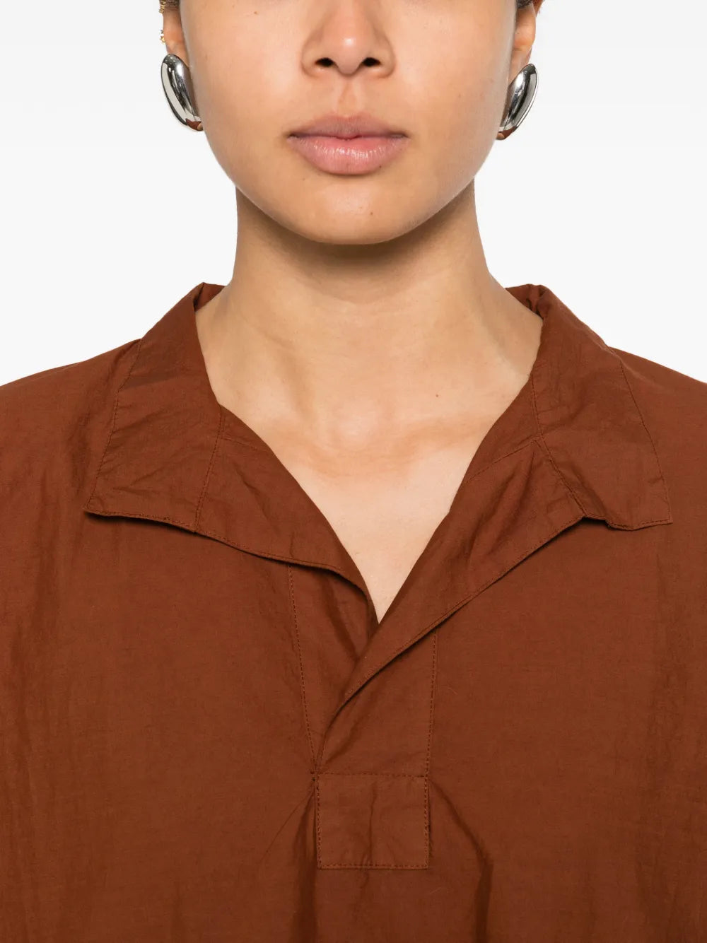 Labo Art Chiara Collared Short Sleeve Midi Dress