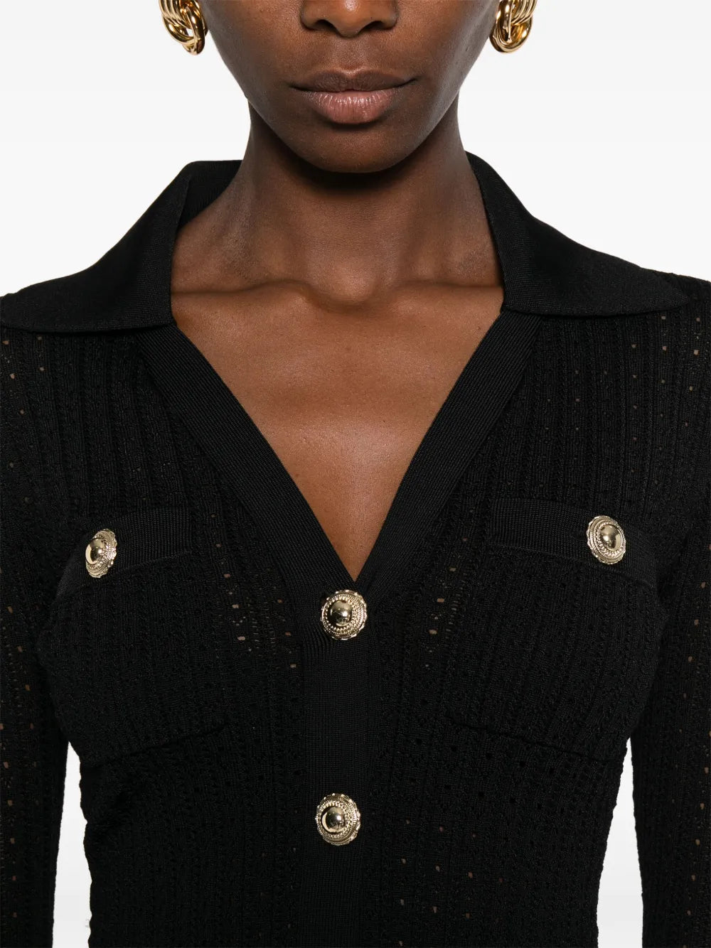 Self Portrait V Neck Knitted Mini Dress