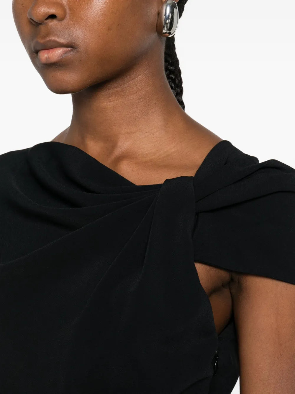 Givenchy Draped Detail One Shoulder Midi Dress