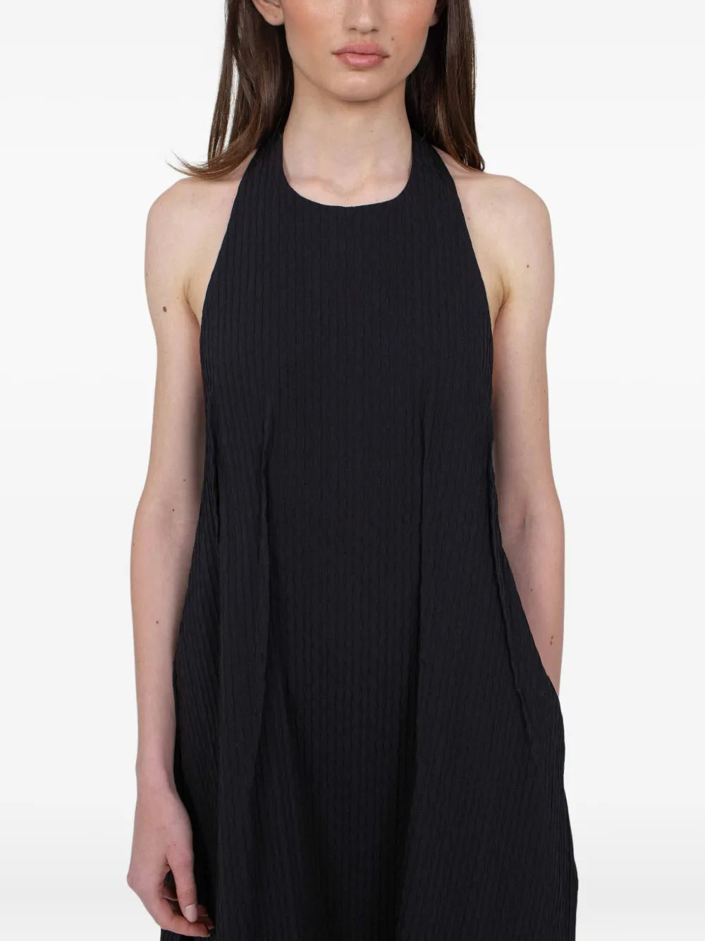 Rxquette Halter Neck Pleated Midi Dress