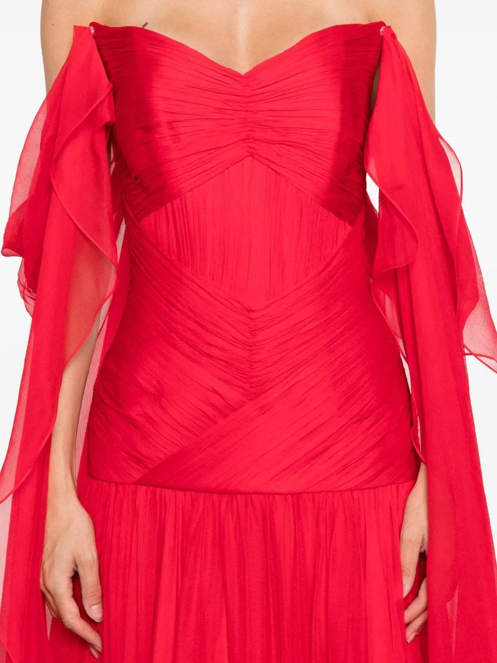 Mmarquise Monica Pleated Ruffled Dress