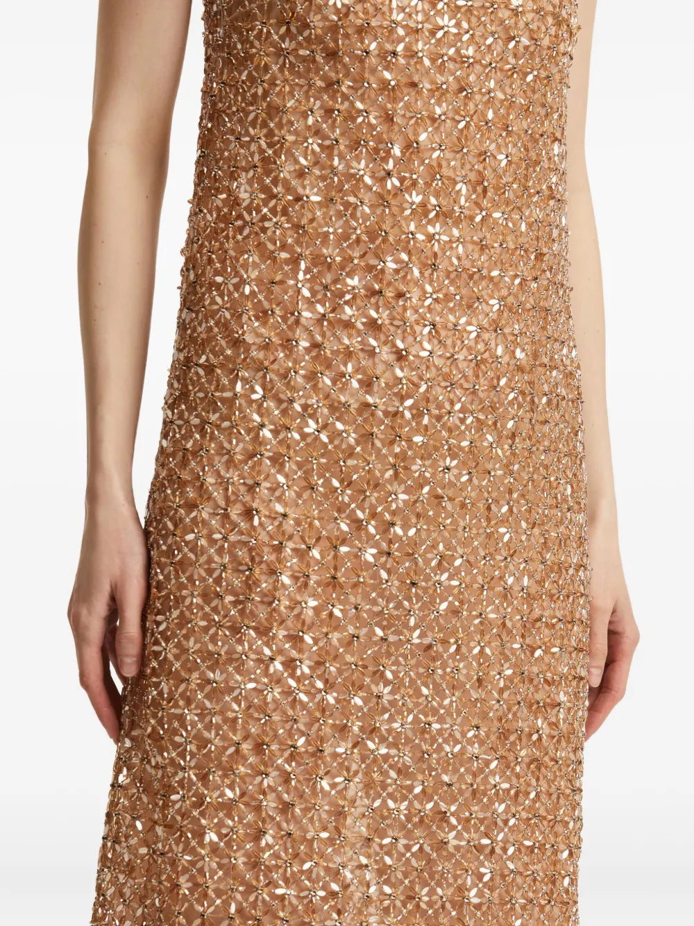 Oscar De La Renta Embroidered Sequin Gown