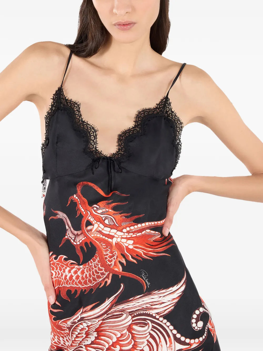 Roberto Cavalli Ruffled Silk Mini Dress