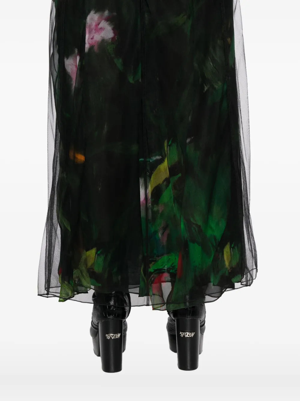 Quetsche Floral Print Layered Dress