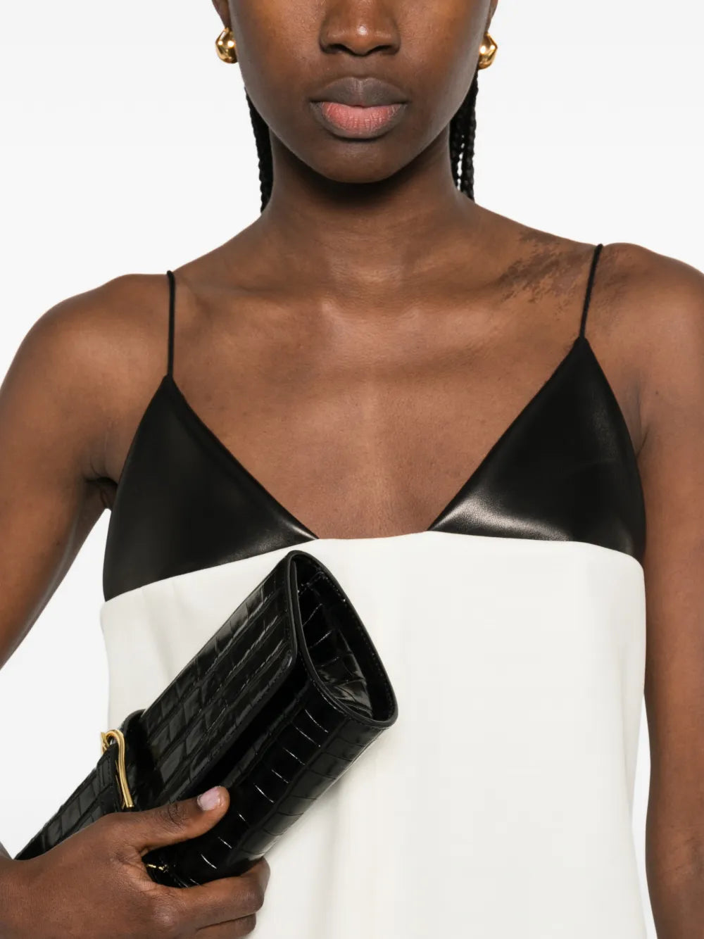 Brandon Maxwell Contrasting Panel Midi Dress