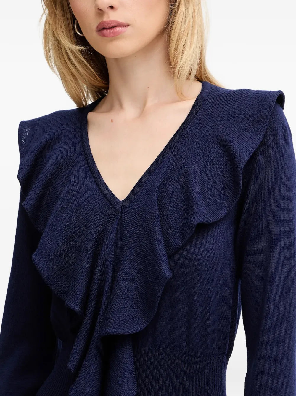 Luisa Spagnoli Malimba Ruffled V Neck Midi Dress