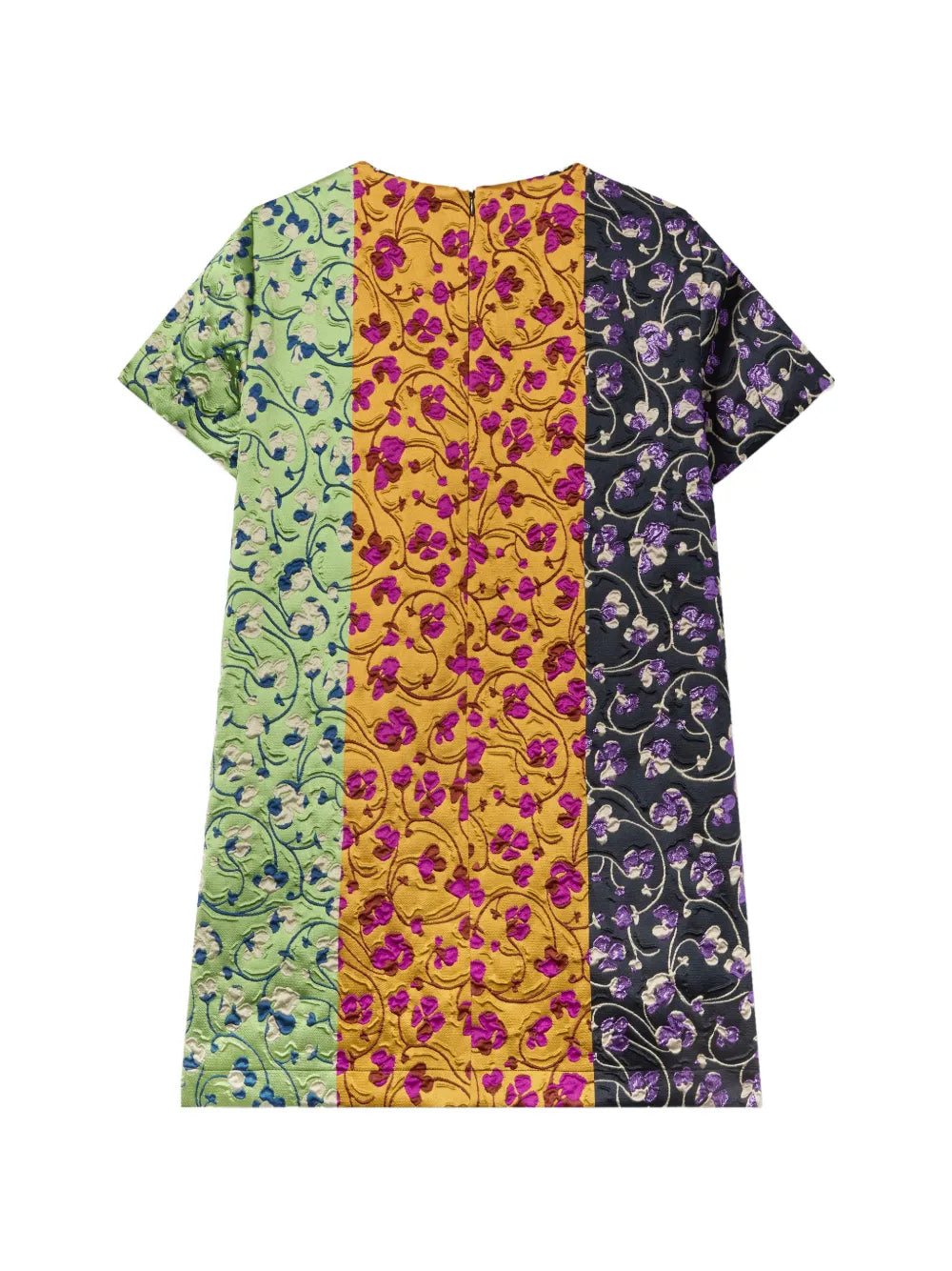 La Doublej Swing Tricolor Floral Mini Mini Dress