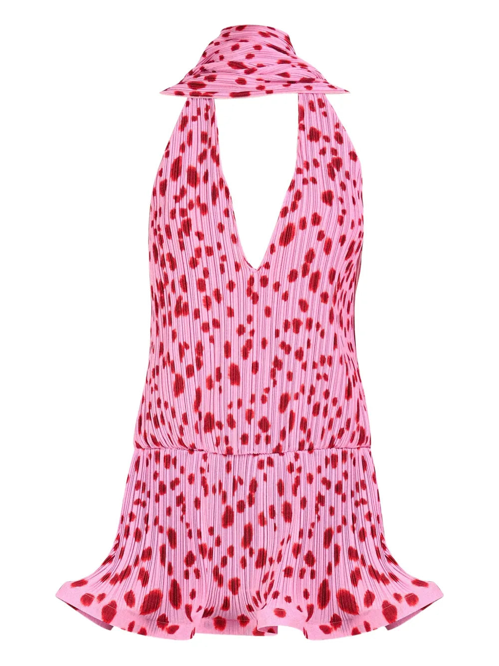 Rowen Rose Plunging Neck Pleated Dress