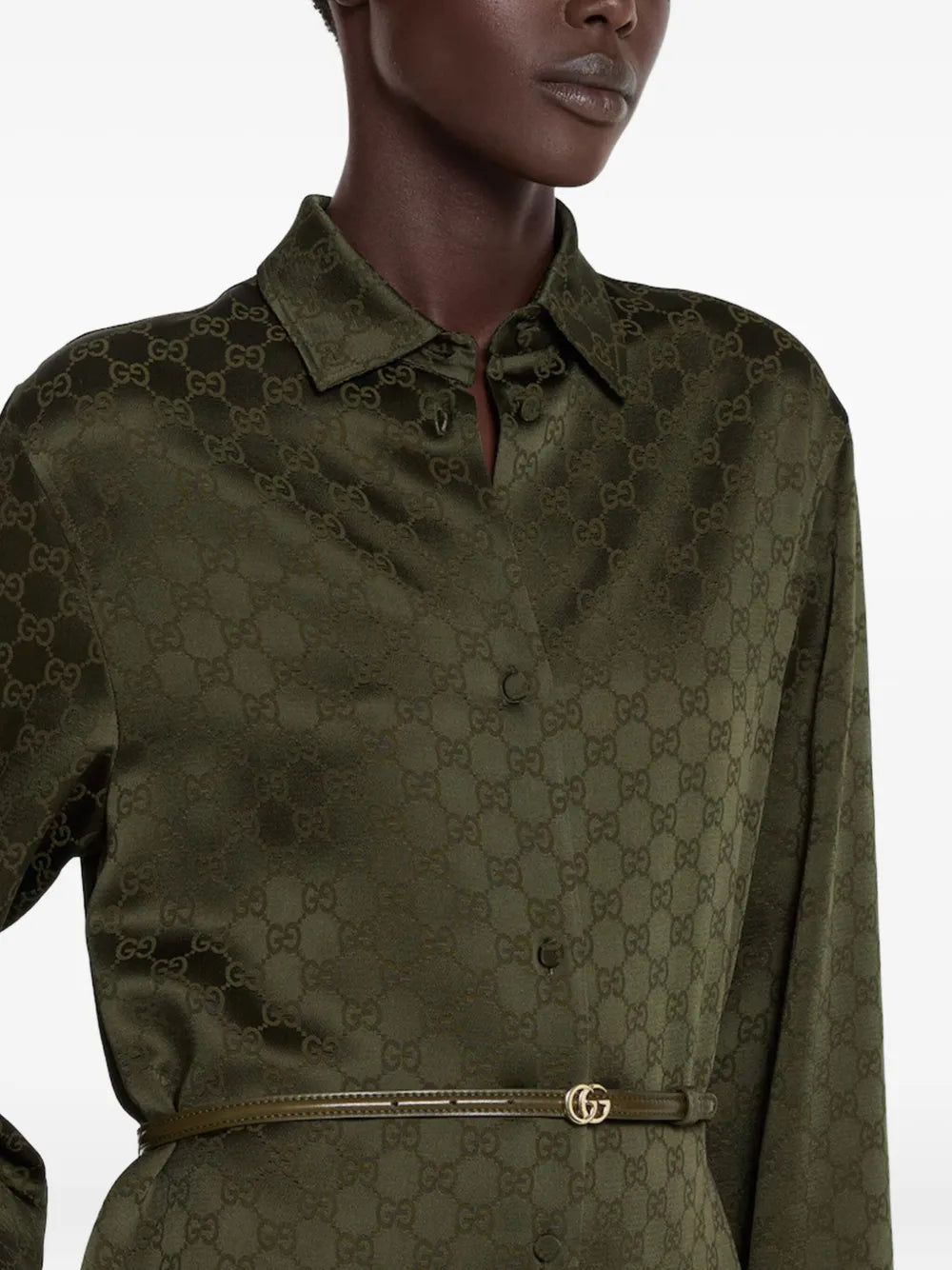 Gucci Classic Collar Shirt Midi Dress