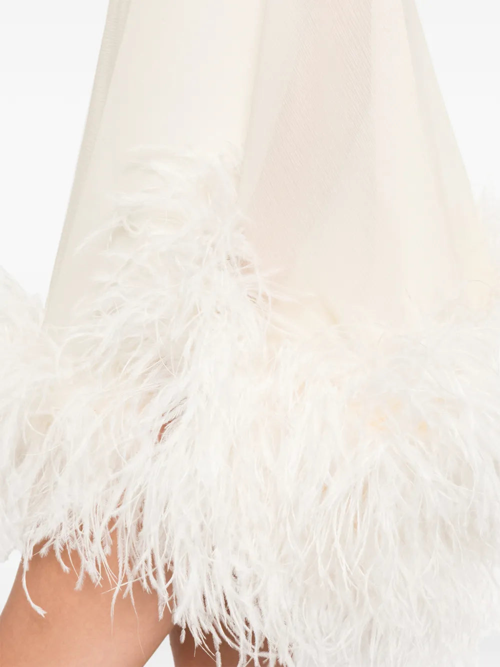 Taller Marmo Feather Detail High Neck Mini Dress