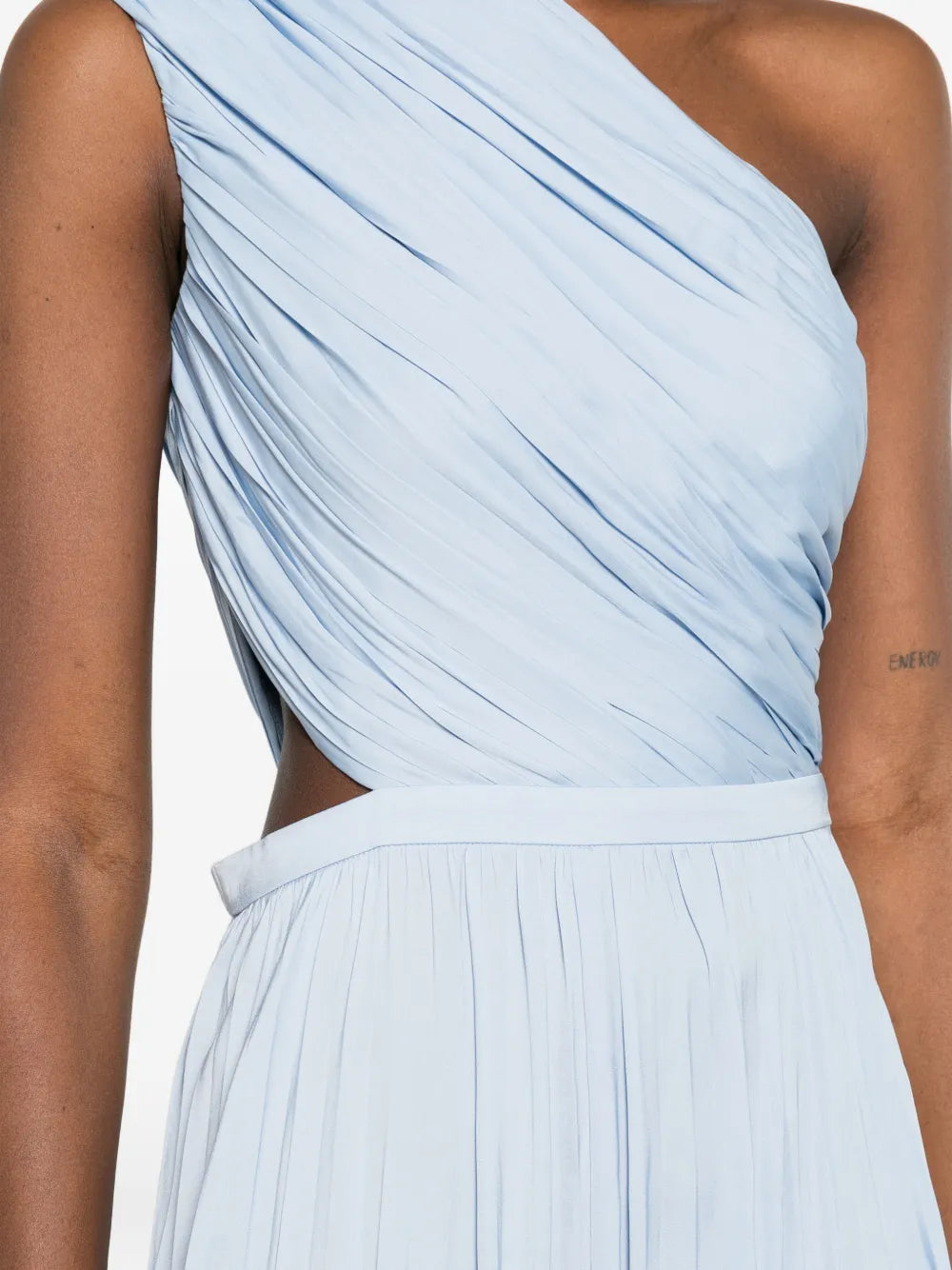 Maje Cut Out One Shoulder Midi Dress