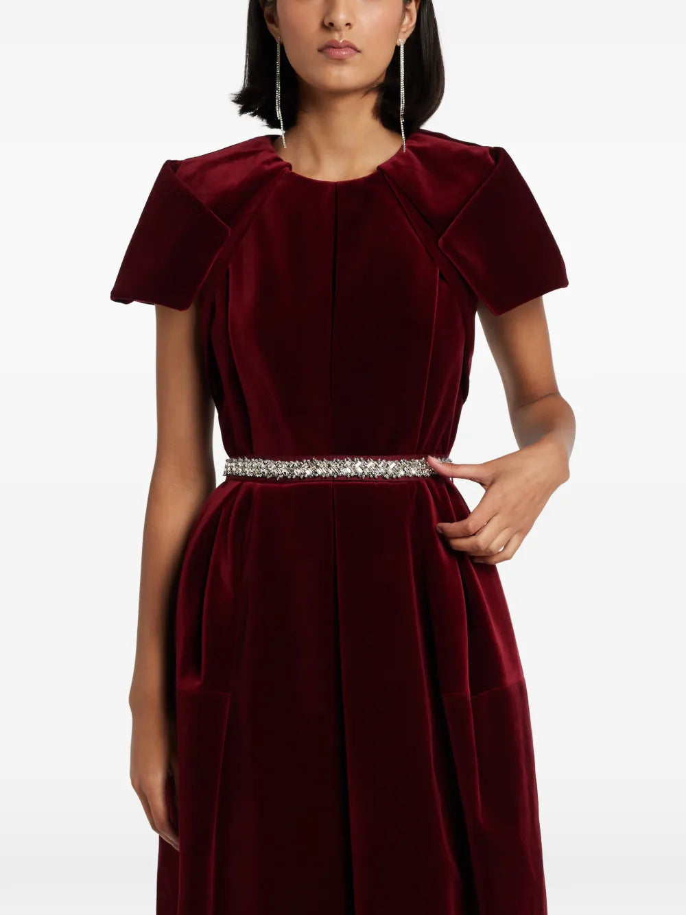 Dice Kayek Embellished Belted Dress