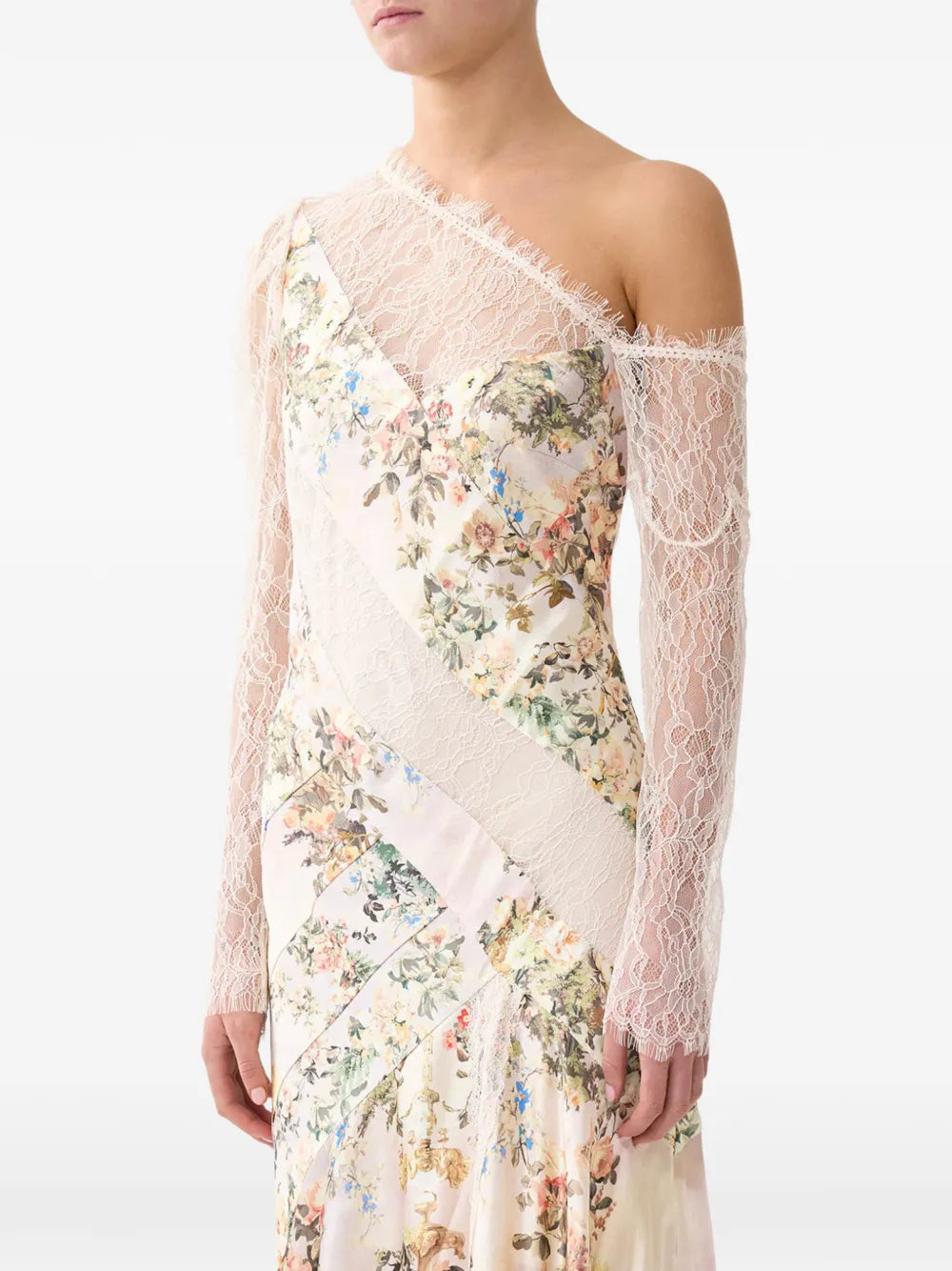 Camilla Floral Print Lace Trim Dress