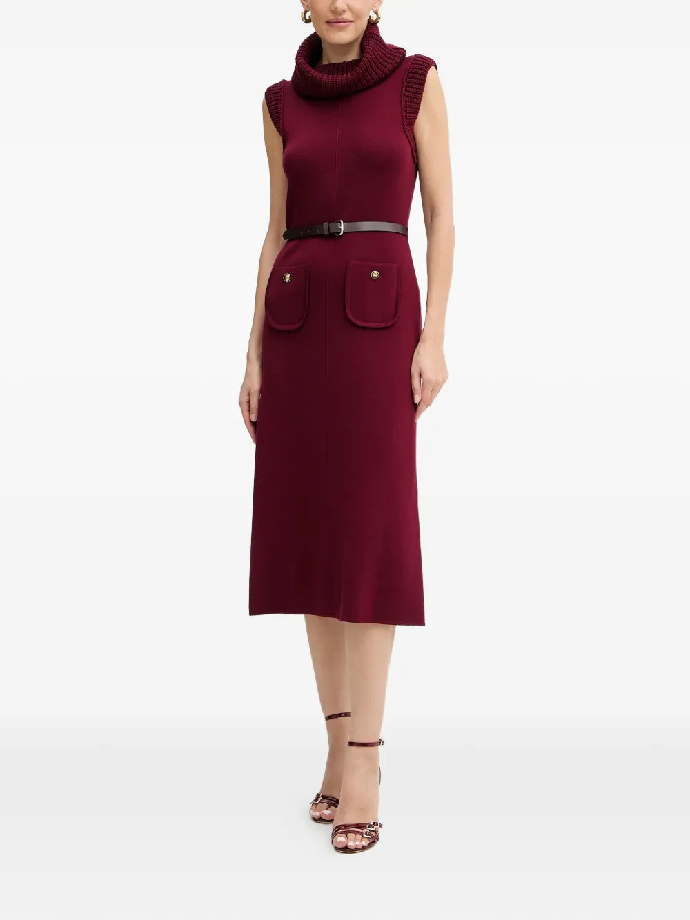 Luisa Spagnoli Roll Neck Pocket Dress
