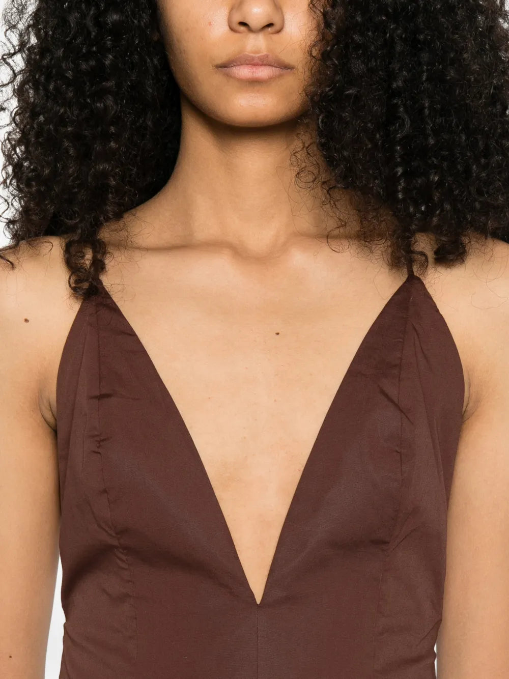 Adriana Degreas V Neck Gathered Maxi Dress