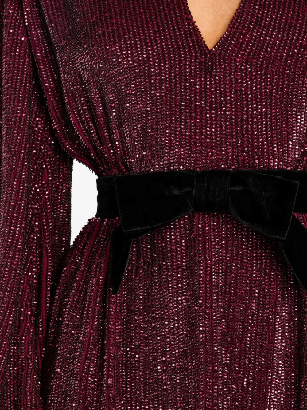 Retrofete Sequin V Neck Dress