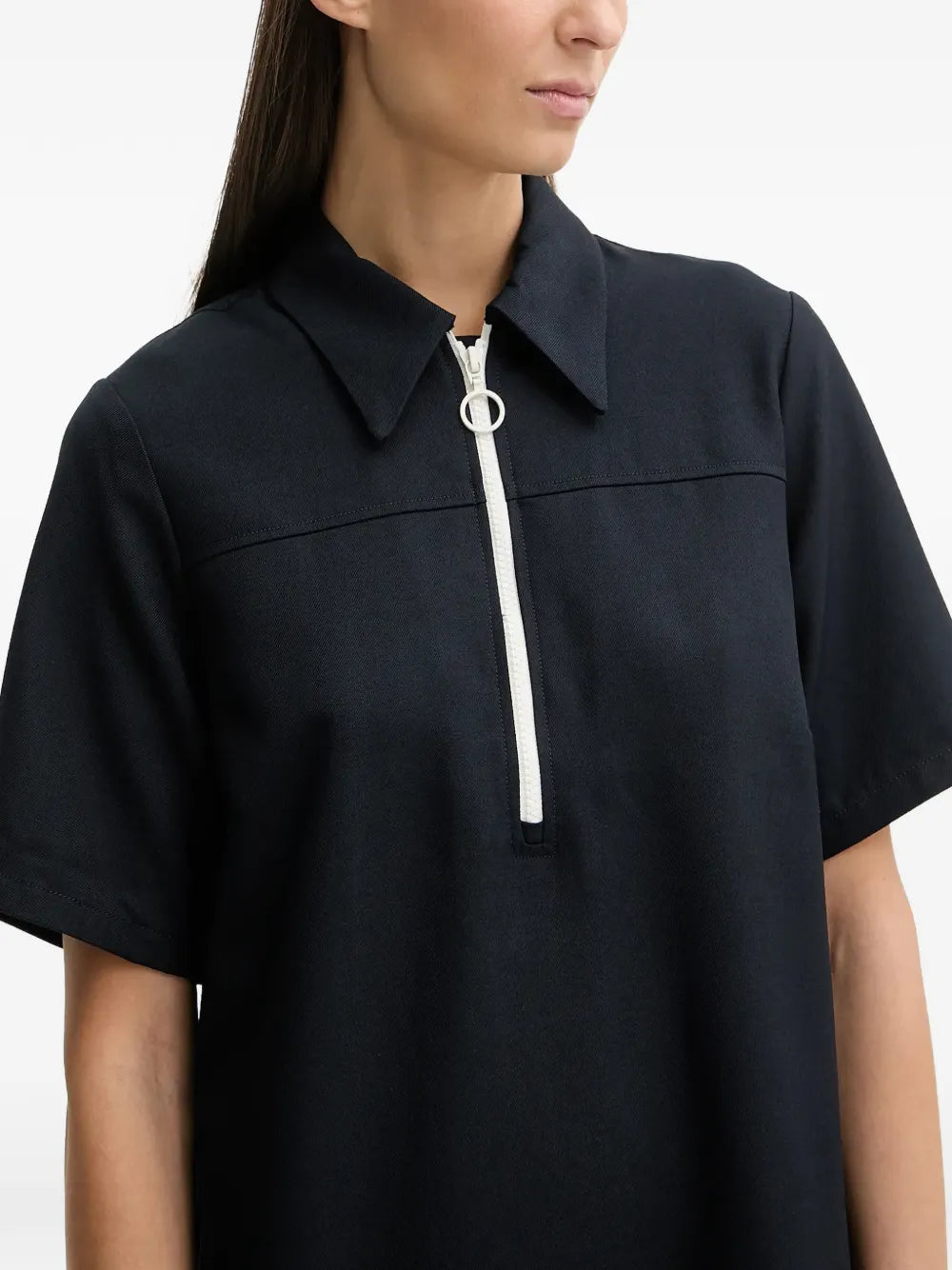Marc Opolo Zip Neck Pleated Mini Dress