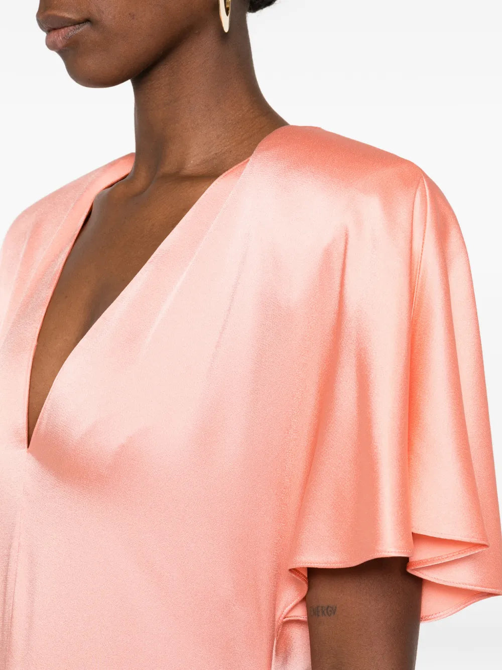 Stella Mccartney V Neck Asymmetric Midi Dress