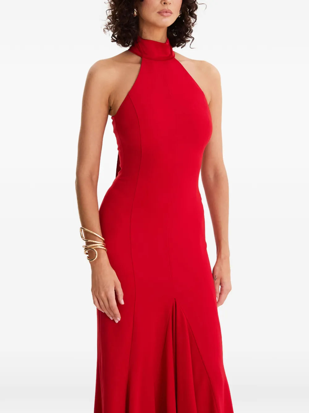 Moos Studio Sweet Dreams Halterneck Bow Detail Maxi Dress