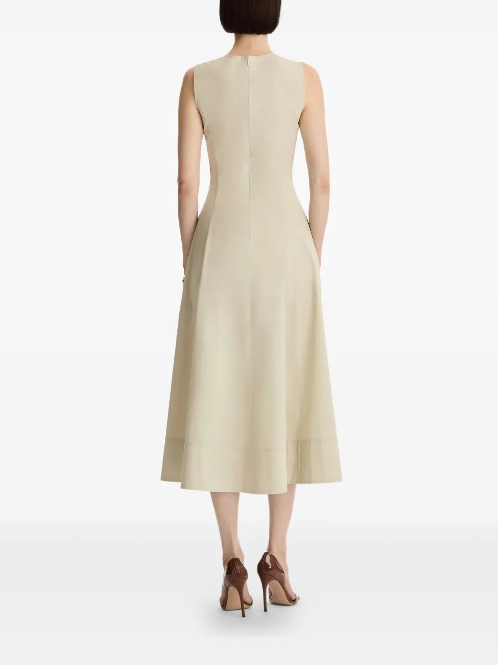 Oscar De La Renta Porcelain Flower Sleeveless Maxi Dress
