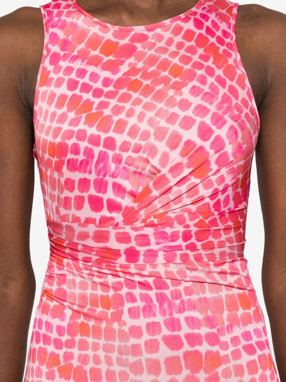 Patrizia Pepe Draping Croco Print Midi Dress