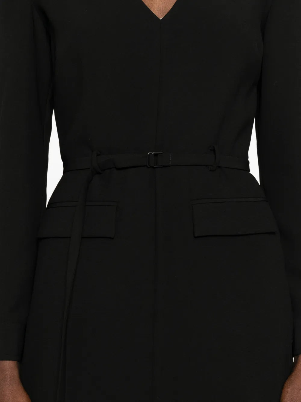 Patrizia Pepe V Neck Belted Mini Dress